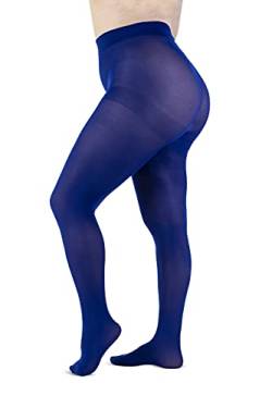 LEELA LAB Strumpfhose Damen Sheer Große Größen 90 Denier, Bequem und Langlebig - Made in Italy (True blue, 6) von LEELA LAB