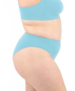 LEELA LAB Unterhosen Damen Große Größen, Slip aus weicher Mikrofaser, Bequem und Atmungsaktiv, mit Nahtloser Technologie - Made in Italy (Aqua Green, XXL) von LEELA LAB