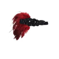 1920er Jahre Vintage Kopfschmuck Feder Flapper Stirnband Great Gatsby Kopfschmuck Abschlussball Party für Halloween Hochzeit Geburtstag Party (Weinrot) von LEEMASING