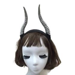 Antelope Horn Stirnband Halloween Kostüm Cosplay Stirnband Haarband Kopfschmuck für Themenpartys Weihnachten Geburtstag Cosplay Kostüm (Silber) von LEEMASING
