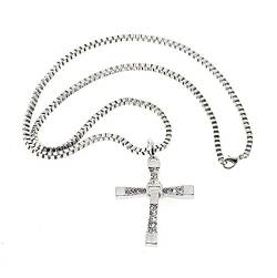 LEEMASING Kreuz Anhänger Halskette Edelstahl Unisex Kette Kruzifix für Männer Frauen, Lac Lac-Metall, Cyrstal von LEEMASING