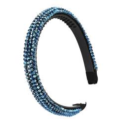 LEEMASING Kristall Strass Stirnband Haarband Haarreifen mit Zähnen Anti-Rutsch Haarschmuck für Hochzeit Performance Abschlussball Party (Marineblau) von LEEMASING
