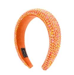 LEEMASING Modische Barock-Strass-Stirnbänder für Mädchen, Brautschmuck, Hochzeit, Geburtstag, Valentinstag, Party (orange) von LEEMASING