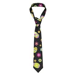 LEEOOL Herren-Krawatten mit Aufschrift „Frohe Ostern“, bunte Ostereier, Herrenkrawatten, Kunstkrawatten, Anzug-Krawatte, Business-Casual-Hochzeit, formelle Krawatte von LEEOOL