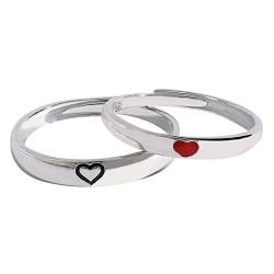 LEEQ Paar-Ringe - Personalisierte Ringe für Ihn und Sie, Versprechen-Ringe-Set (Ein Paar Ringe, Verstellbare Größen) von LEEQ