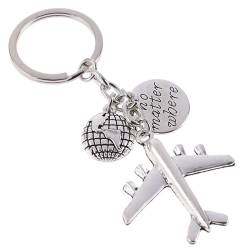 LEEQ Schlüsselanhänger aus Legierung Unisex - Reise Schlüsselanhänger, Anhänger Legierung, Schlüsselanhänger Flugzeug, Geschenk für Partner Paar Familie BFF von LEEQ