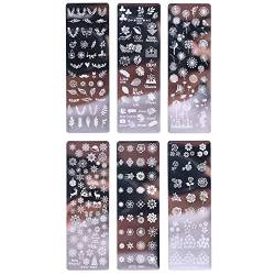 6 Stück Set Nail Art Stamping Stempel , Template Schablonen für Nägel, Nägel und Stempel Stamper Scraper Maniküre für Nägel von LEEQBCR
