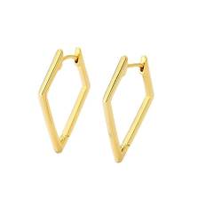 LEEQBCR 1 Paar hohle geometrische Ohrringe in Diamantform, böhmischer Stil, antiallergisch, Damenohrringe, für Frauen und Mädchen (goldfarben) von LEEQBCR