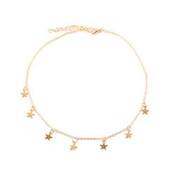 LEEQBCR 1Pcs Boho Star Halskette Gold Choker Halsketten Kettenschmuck für Frauen und Mädchen von LEEQBCR