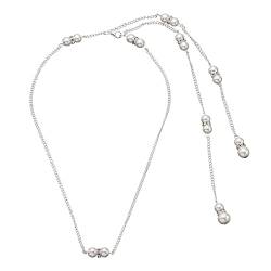 LEEQBCR 1pcs Perlen Rückenkette Damen Perlenkette Braut Hochzeitsschmuck Back Necklace Silber Hintergrund Halskette für Mädchen Frauen von LEEQBCR