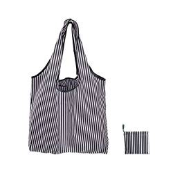 LEEQBCR faltbare Mehrwegtasche/Umweltschutz/hohe Tragfähigkeit und Kapazität, Polyester, (schwarze und weiße Streifen) von LEEQBCR