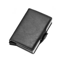 LEXXTON Slim Wallet mit Geldklammer-Leder Geldbörse Herren- Aluminium Kartenetui-Premium Portemonnaie-Kreditkartenetui mit RFID Schutz von LEEXTON