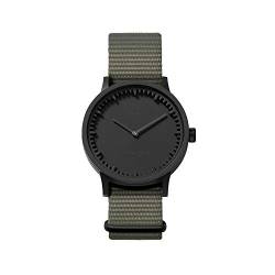 LEFF amsterdam - T32 - Armbanduhr - Schwarzes Gehäuse - Graues Nylon Armband - Ø 32mm - Quarzuhrwerk von LEFF amsterdam