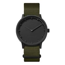 LEFF amsterdam - T40 - Armbanduhr - Schwarzes Gehäuse - Grünes Nylon Armband - Ø 40mm - Quarzuhrwerk von LEFF amsterdam