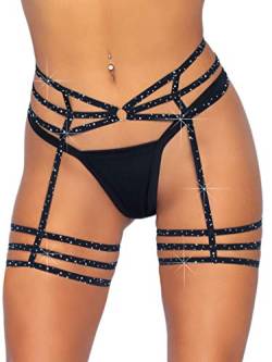 LEG AVENUE LIGUERO Con BRILLANTES Talla UNICA, Schwarz von LEG AVENUE