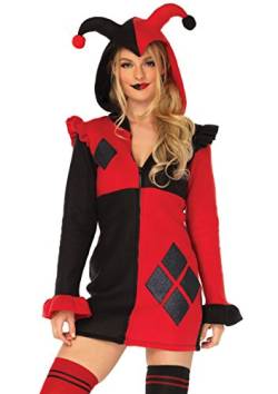 LEG AVENUE LO85638 Harlequin Cozy Kostüm, Schwarz/Rot, Large (EUR 40) von LEG AVENUE