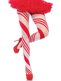 Leg Avenue Damen Candy Striped Strumpfhose, weiß, One Size von LEG AVENUE