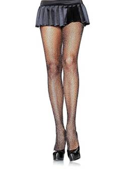 Leg Avenue Damen Glitter Fishnet Strumpfhose, schwarz, One Size von LEG AVENUE