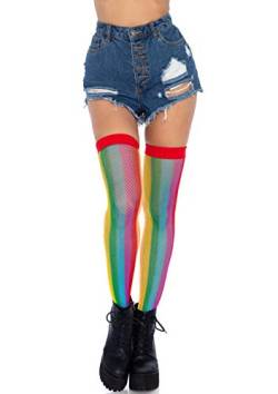 Leg Avenue Damen Rainbow Fishnet Thigh Highs Strümpfe, Mehrfarbig, Einheitsgröße von LEG AVENUE