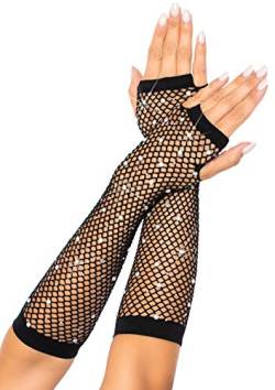 Leg Avenue Damen Rhinestone net arm Handschuh für besondere Anlässe, Black, O/S von LEG AVENUE