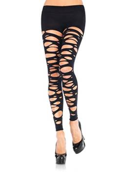 Leg Avenue Damen Tattered Footless Leggings, schwarz, One Size von LEG AVENUE