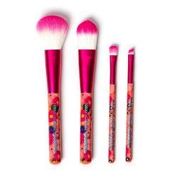 Legami - 4-teiliges Make-up-Pinsel-Set, Oh My Glow! Thema Flowers, inklusive Powder Brush, Foundation Brush, Eyeshadow Brush, Eyeliner Brush, 100% Vegan, Reiseformat von LEGAMI