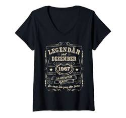 Damen Legenden Dezember 1967 Geboren Jahrgang 1967 Geburtstag T-Shirt mit V-Ausschnitt von LEGENDEN BAUJAHR 1930 - 2004 GEBURTSTAGSGESCHENKE