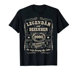 Legenden Dezember 2005 Geboren Jahrgang 2005 Geburtstag T-Shirt von LEGENDEN BAUJAHR 1930 - 2004 GEBURTSTAGSGESCHENKE