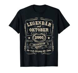 Legenden Oktober 2005 Geboren Jahrgang 2005 Geburtstag T-Shirt von LEGENDEN BAUJAHR 1930 - 2004 GEBURTSTAGSGESCHENKE