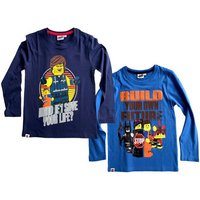 LEGO® kidswear Langarmshirt 2x Lego Movie Langarm T-Shirt Blau Jungen Sweatshirt Doppelpack von LEGO kidswear