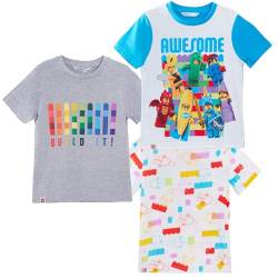 LEGO 3er-Pack T-Shirts für Kinder, Jungen und Mädchen, offizielle Multipack-Oberteile, Sommer-T-Shirts von LEGO