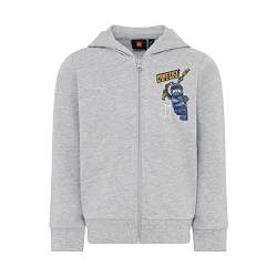 LEGO Jungen Ninjago Sweatjacke Mit Hoodie Lwstorm 303 Kapuzenpullover, 912 Grey Melange, 152 EU von LEGO