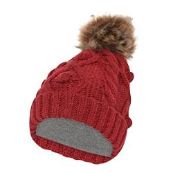 LEGO Wear Mädchen Wear Mädchen Wintermütze Strickmütze mit Fake Fell Bommel Lwalaya 700 Beanie M TZE, 368, 52 EU von LEGO