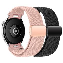 Geflochtenes elastisches Armband für Samsung Galaxy Watch 6, 5, 4 (40/44 mm), 6 Classic, 43 mm, 5 Pro (45 mm), 4 Classic (42/46 mm), Nylon-Schlaufe, dehnbar, Sportband für Galaxy Watch 6, 5, 4, 2 von LEIXIUER