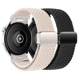 Geflochtenes elastisches Armband für Samsung Galaxy Watch 6, 5, 4 (40/44 mm), 6 Classic, 43 mm, 5 Pro (45 mm), 4 Classic (42/46 mm), Nylon-Schlaufe, dehnbar, Sportband für Galaxy Watch 6, 5, 4, 2 von LEIXIUER