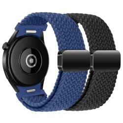 Geflochtenes elastisches Armband für Samsung Galaxy Watch 6, 5, 4 (40/44 mm), 6 Classic, 43 mm, 5 Pro (45 mm), 4 Classic (42/46 mm), Nylon-Schlaufe, dehnbar, Sportband für Galaxy Watch 6, 5, 4, 2 von LEIXIUER