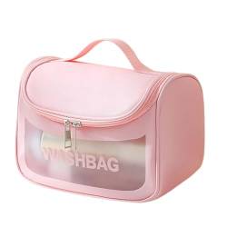 Kulturbeutel, Reisetasche, wasserdicht, Make-up-Kosmetiktasche, Reise-Organizer, volle Größe, Behälter für Toilettenartikel (rosa) von LEJN