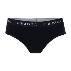 LEJOSA Damen Unterhosen im Bikini-Schnitt aus Baumwolle | 3er Pack | Bequemer Slip in Schwarz mit weichem Bund | S von LEJOSA