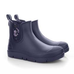 LEMIGO Damen EVA Stiefel Knöchel Kurze Regenstiefel Gummi-Einsatz Blumen Stella (Marineblau, numeric_42) von LEMIGO