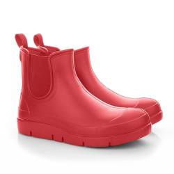 LEMIGO Damen EVA Stiefel Knöchel Kurze Regenstiefel Gummi-Einsatz Blumen Stella (Rot, numeric_39) von LEMIGO