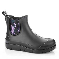 LEMIGO Damen kurze EVA Gummistiefel Gummistiefeletten Chelsea Boots Stella (41, schwarz) von LEMIGO