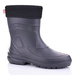 LEMIGO leichte Damen EVA Gummistiefel gefüttert Jessy (Dunkelgrau/Schwarz, 41 EU) von LEMIGO