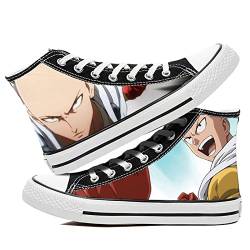 LEMMAN One Punch Man Saitama Genos Printed Cosplay Schuhe Unisex Erwachsene High Top Canvas Sneaker von LEMMAN