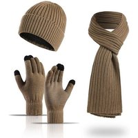 LENBEST Jerseymütze Mütze & Schal Winter Beanie Mütze Schal Handschuhe Kombi Set für Wärme von LENBEST