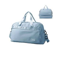 Sporttasche für Damen und Herren, mit Schuhfach und Nassfach, Reisetasche, Sporttasche, Blau, Modisch von LENGO