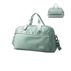 Sporttasche für Damen und Herren, mit Schuhfach und Nassfach, Reisetasche, Sporttasche, Grün , Modisch von LENGO