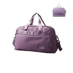 Sporttasche für Damen und Herren, mit Schuhfach und Nassfach, Reisetasche, Sporttasche, Violett, Modisch von LENGO