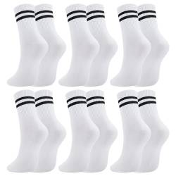 6 Paare Socken Damen 39-42,Unisex Weiße Tennissocken,Weiße Tennissocken Damen,Tennissocken Soft Baumwollsocken,Lässiger Sport,Elastisch Und Bequem,Gute Passform,Für Verschiedene Anlässe Geeignetc von LEOEASIY