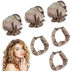 Heatless Curls Set 3 Stück Locken Ohne Hitze Kurze Haare Overnight Blowout Overnight Curls Für Kurzes Mittleres Langhaarmädchen DIY Overnight Curls-Silber Grau von LEOEASIY