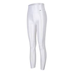 LEOHEX Transparente Glänzende Strumpfhose Mit Hoher Taille Und Gerüschtem Hintern Dehnbare Leggings(L,Weiß) von LEOHEX